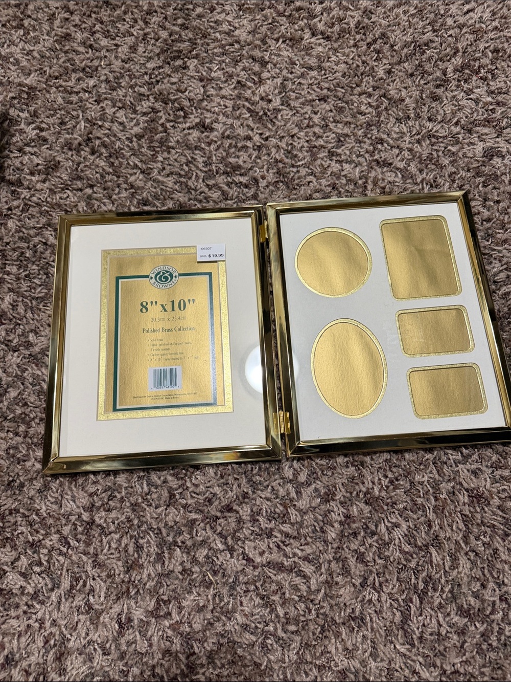 Vintage NEW Windsor Polished Brass Multi-Opening Frame - Gold